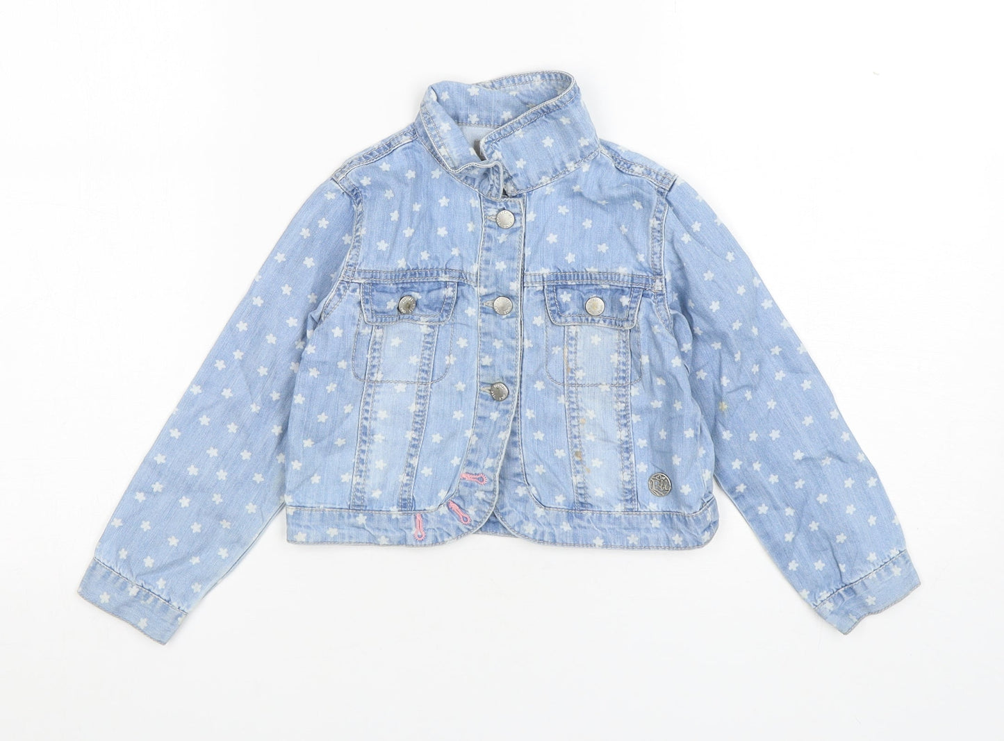 Boboli Girls Blue Floral  Jacket  Size 4 Years  Button