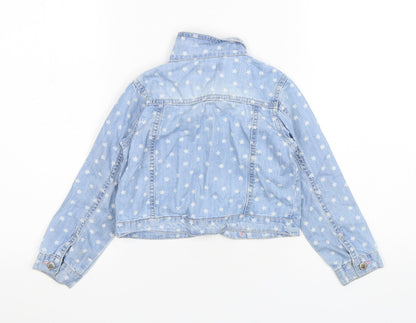 Boboli Girls Blue Floral  Jacket  Size 4 Years  Button