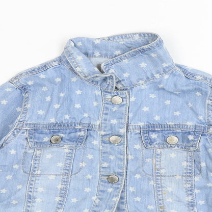 Boboli Girls Blue Floral  Jacket  Size 4 Years  Button