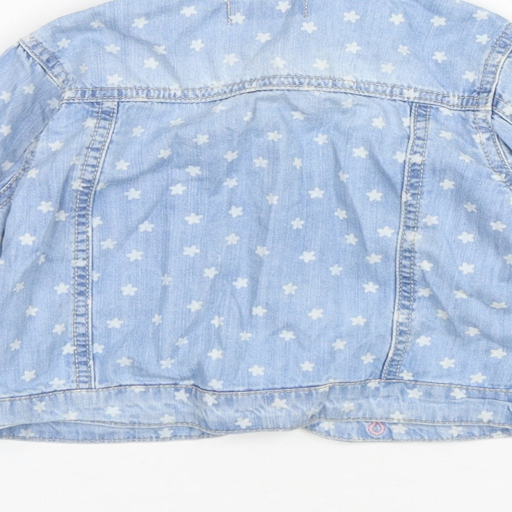 Boboli Girls Blue Floral  Jacket  Size 4 Years  Button