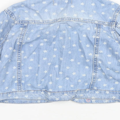 Boboli Girls Blue Floral  Jacket  Size 4 Years  Button