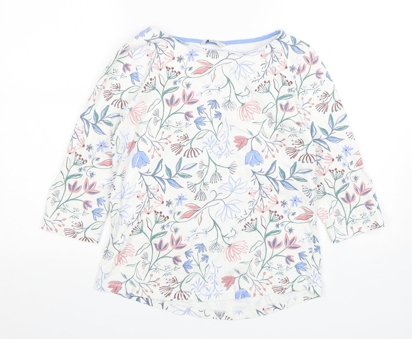 George Womens Multicoloured Floral Cotton Basic T-Shirt Size 8 Round Neck