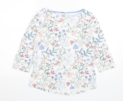 George Womens Multicoloured Floral Cotton Basic T-Shirt Size 8 Round Neck