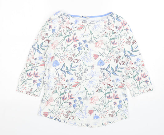 George Womens Multicoloured Floral Cotton Basic T-Shirt Size 8 Round Neck