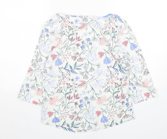 George Womens Multicoloured Floral Cotton Basic T-Shirt Size 8 Round Neck