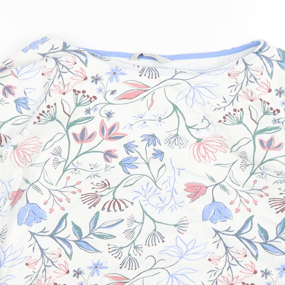 George Womens Multicoloured Floral Cotton Basic T-Shirt Size 8 Round Neck