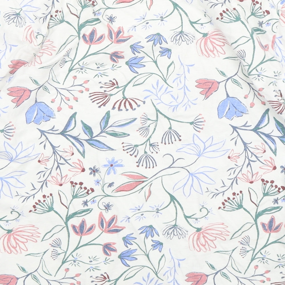 George Womens Multicoloured Floral Cotton Basic T-Shirt Size 8 Round Neck