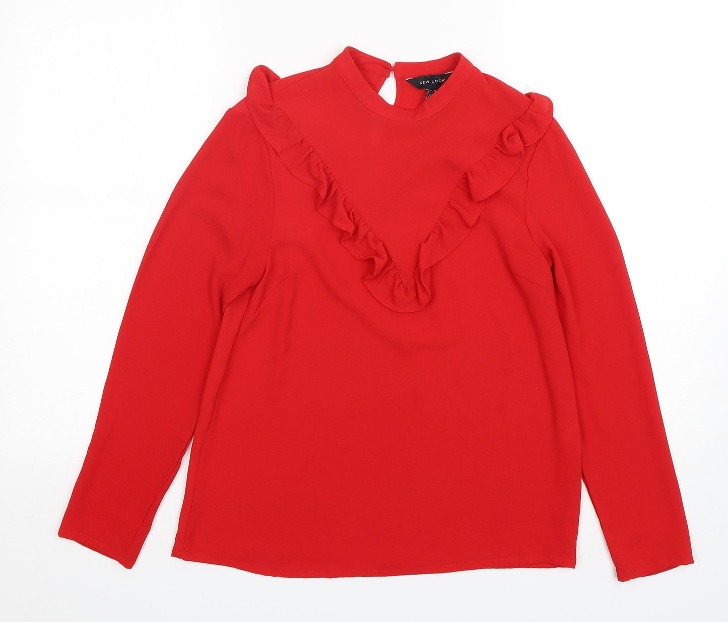 Womens UK Size 8 New Look Red Basic Blouse