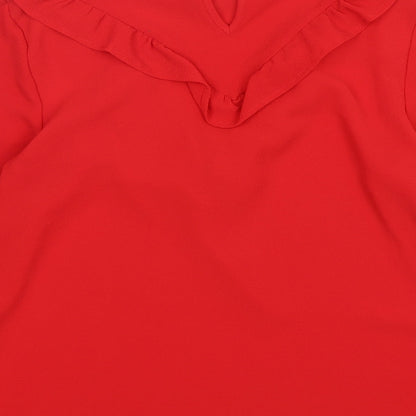 Womens UK Size 8 New Look Red Basic Blouse