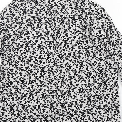 H&M Girls Multicoloured Spotted Viscose Basic Button-Up Size 13 Years Collared Button