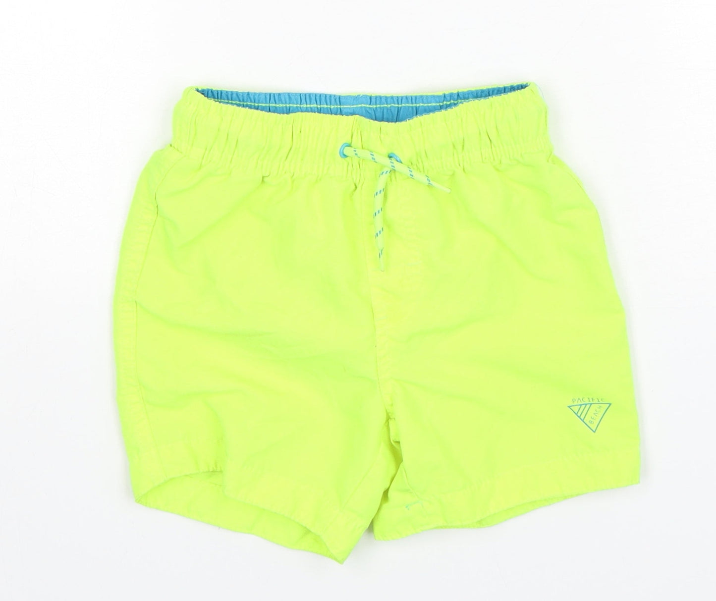 Primark Boys Green  Polyester Bermuda Shorts Size 3-4 Years  Regular Drawstring - Swim Shorts