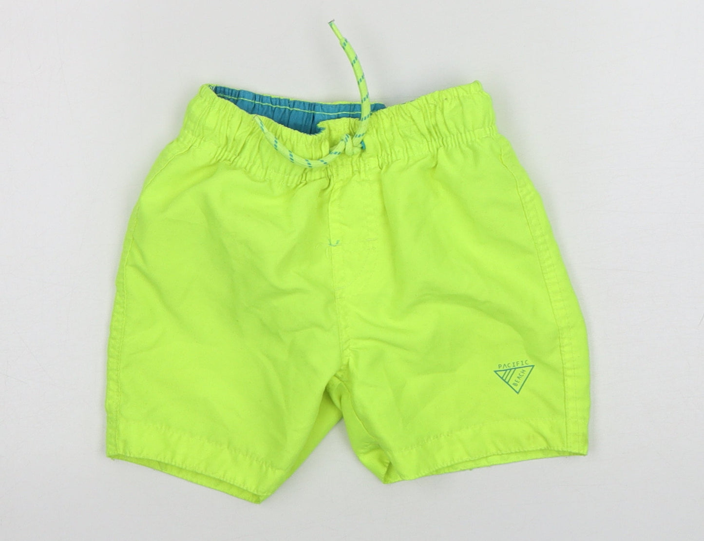 Primark Boys Green  Polyester Bermuda Shorts Size 3-4 Years  Regular Drawstring - Swim Shorts