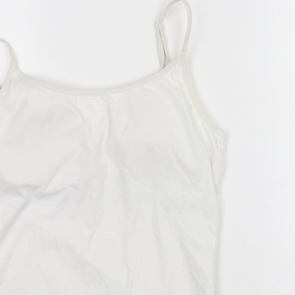 Secret Possesions Womens White  Polyester Camisole Tank Size 10 Off the Shoulder