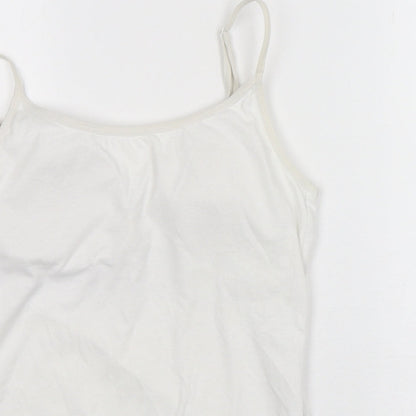 Secret Possesions Womens White  Polyester Camisole Tank Size 10 Off the Shoulder