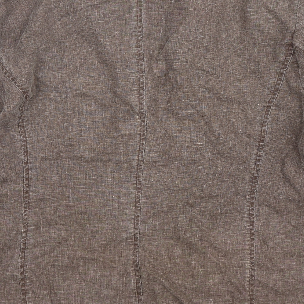 EAST Womens Brown  Cotton Jacket Blazer Size 14