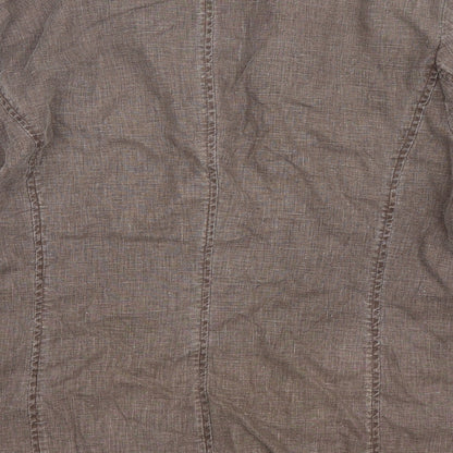 EAST Womens Brown  Cotton Jacket Blazer Size 14