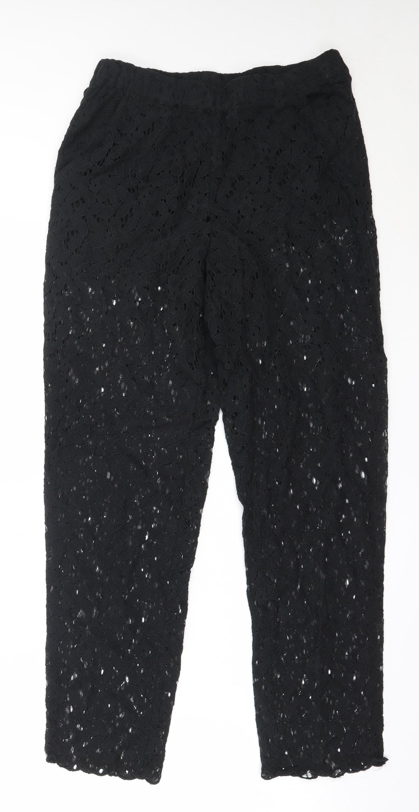 Womens UK Size 6 H&M Regular Fit Capri Black Trousers