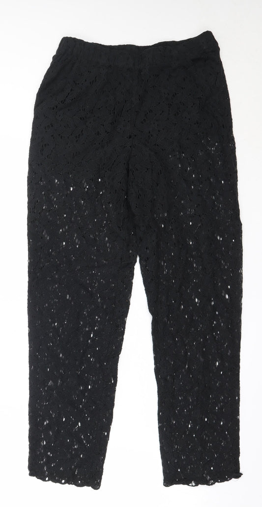 Womens UK Size 6 H&M Regular Fit Capri Black Trousers