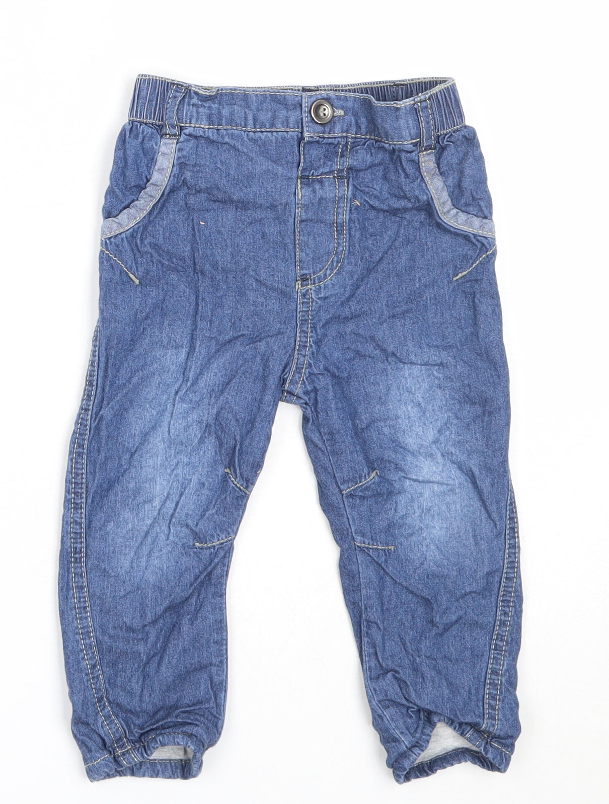 George Boys Blue  Cotton Capri Jeans Size 9-12 Months