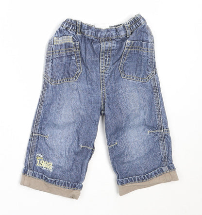 NEXT Boys Blue  Cotton Capri Jeans Size 6-9 Months