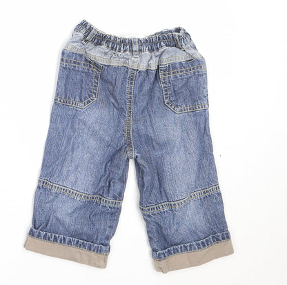 NEXT Boys Blue  Cotton Capri Jeans Size 6-9 Months
