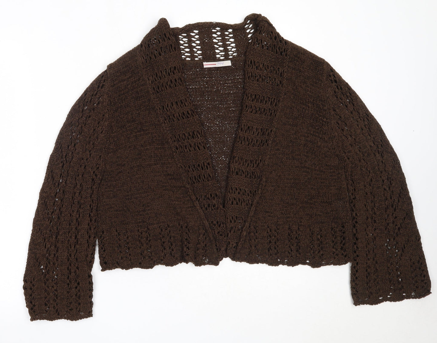 Womens UK Size 14 Papaya Brown Cardigan Jumper