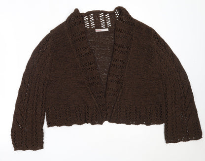 Womens UK Size 14 Papaya Brown Cardigan Jumper