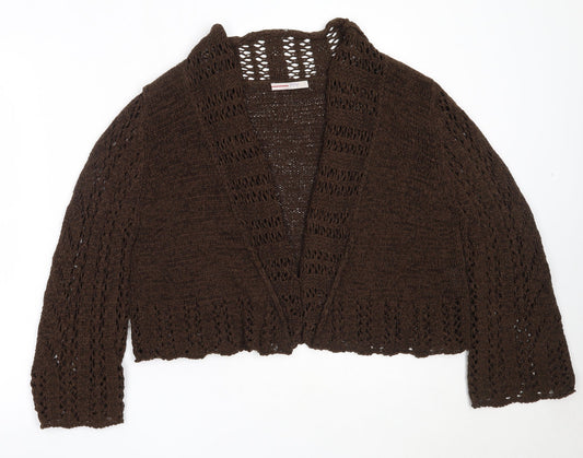Womens UK Size 14 Papaya Brown Cardigan Jumper
