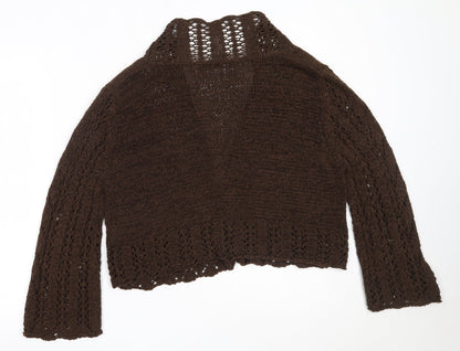 Womens UK Size 14 Papaya Brown Cardigan Jumper