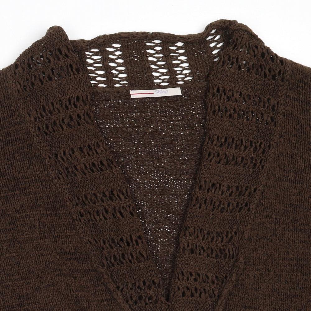 Womens UK Size 14 Papaya Brown Cardigan Jumper