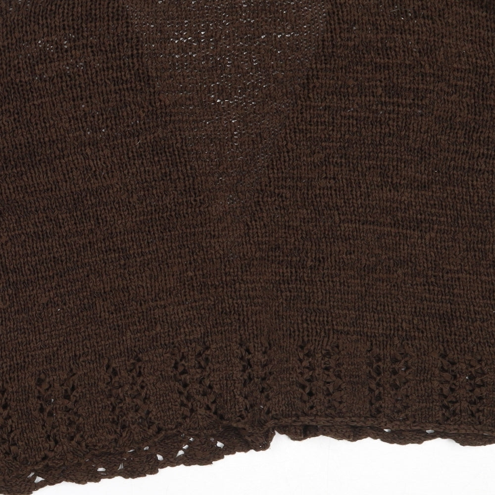 Womens UK Size 14 Papaya Brown Cardigan Jumper