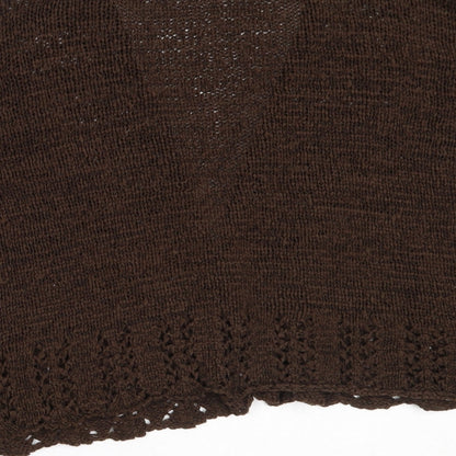 Womens UK Size 14 Papaya Brown Cardigan Jumper