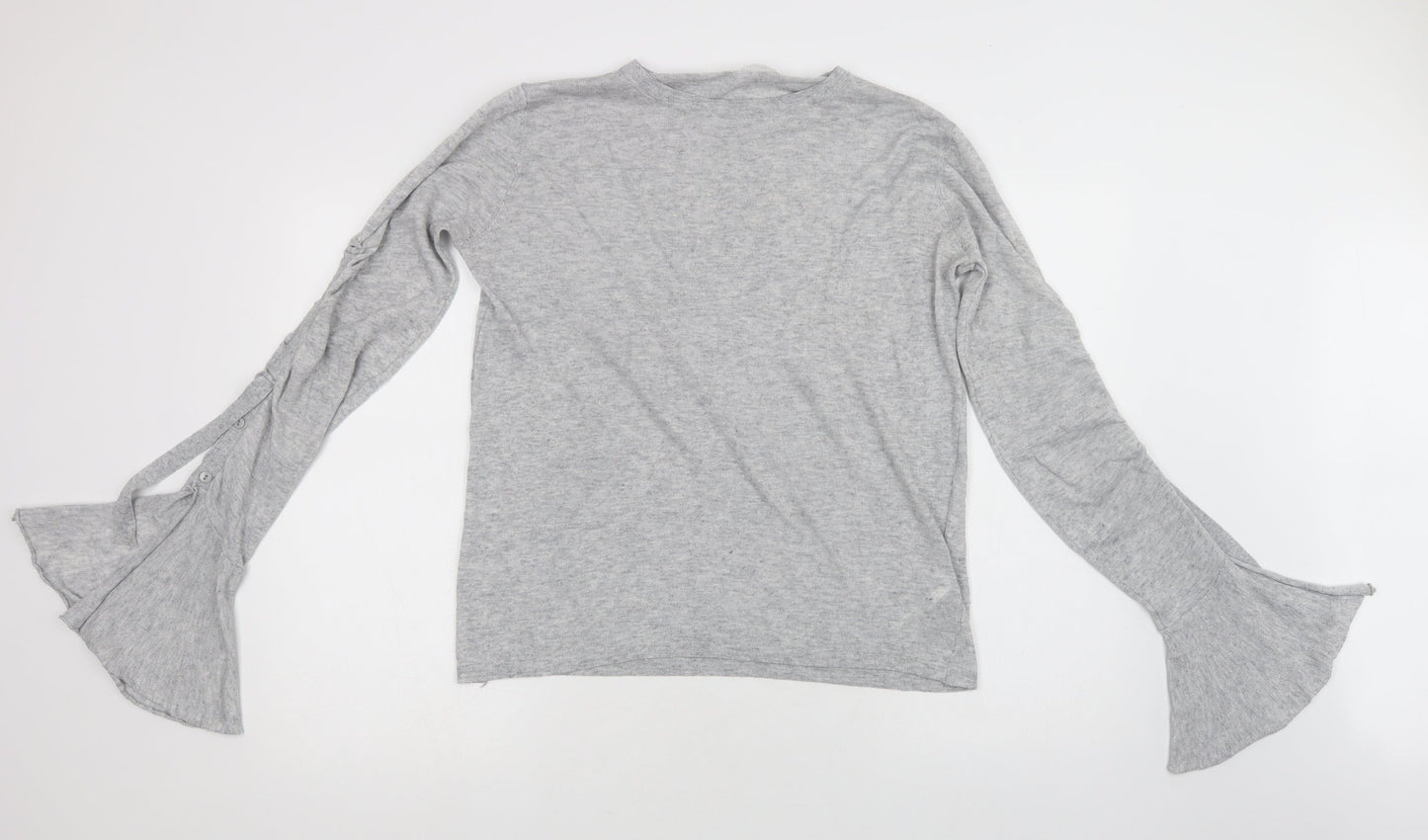 02 Collection Womens Grey Crew Neck  Polyester Pullover Jumper Size M