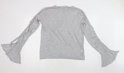 02 Collection Womens Grey Crew Neck  Polyester Pullover Jumper Size M