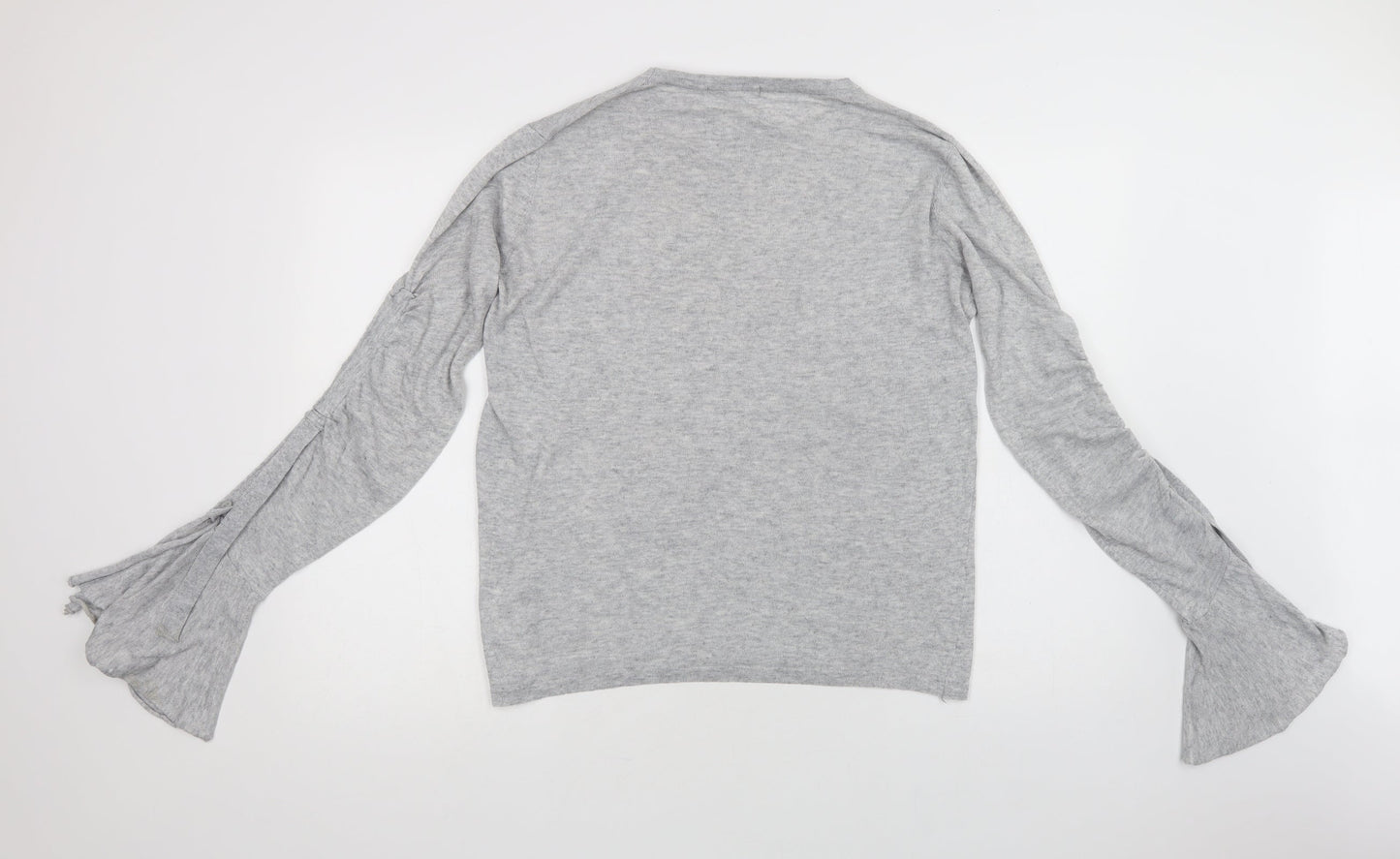 02 Collection Womens Grey Crew Neck  Polyester Pullover Jumper Size M