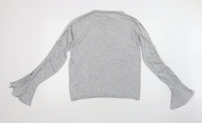 02 Collection Womens Grey Crew Neck  Polyester Pullover Jumper Size M