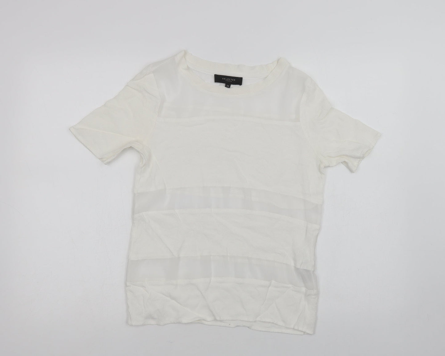 Womens UK Size 6 Selected Femme White Basic Blouse