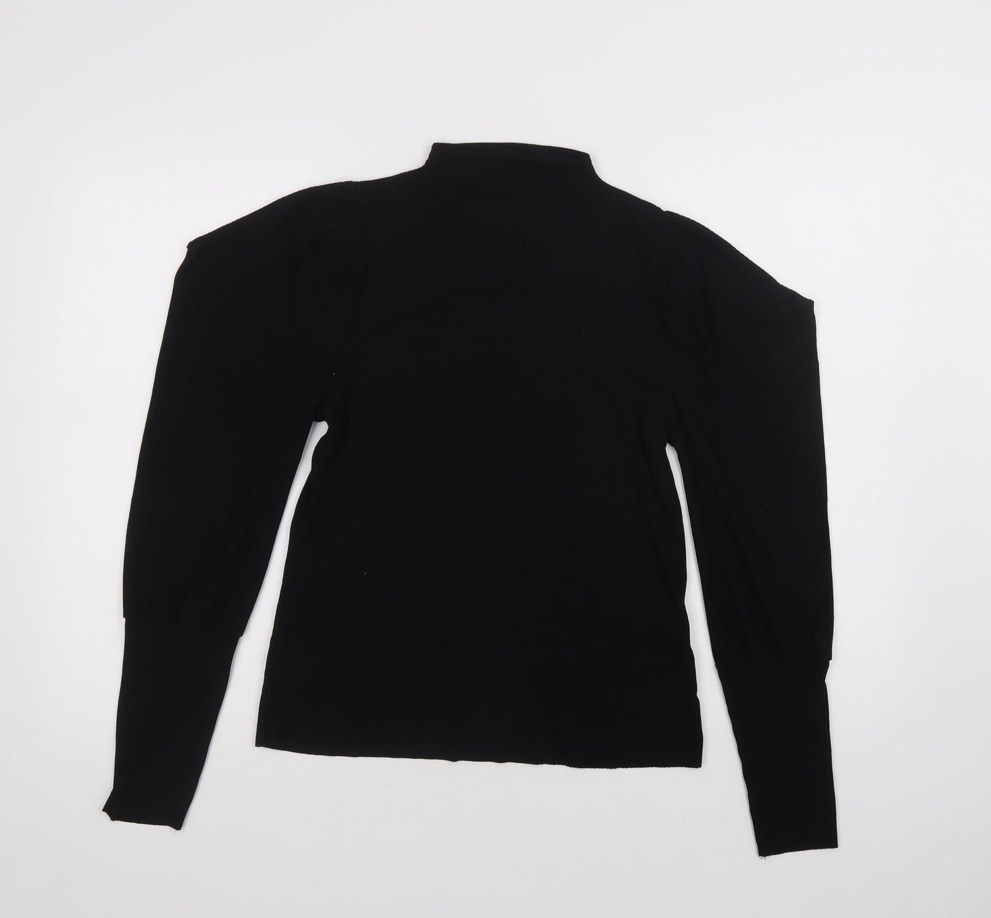 SheIn Womens Black  Polyester Basic Blouse Size S Mock Neck