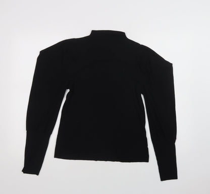 SheIn Womens Black  Polyester Basic Blouse Size S Mock Neck