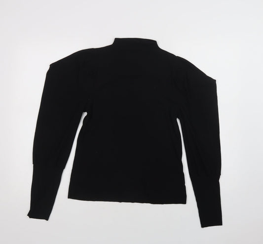 SheIn Womens Black  Polyester Basic Blouse Size S Mock Neck