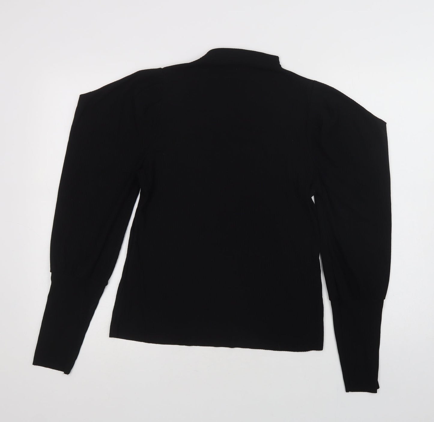 SheIn Womens Black  Polyester Basic Blouse Size S Mock Neck