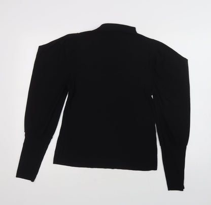 SheIn Womens Black  Polyester Basic Blouse Size S Mock Neck