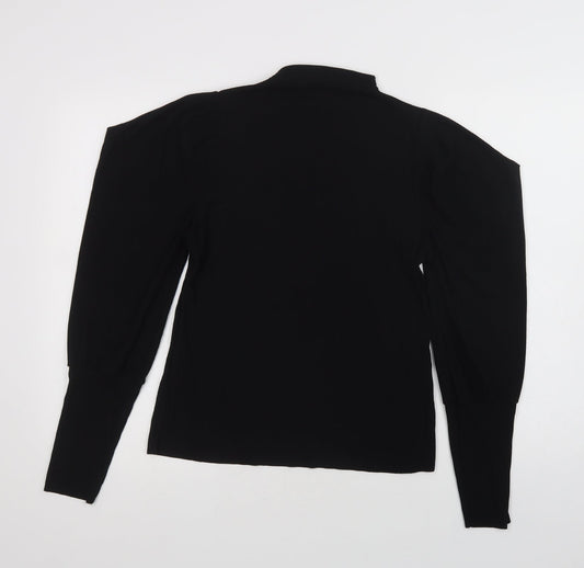 SheIn Womens Black  Polyester Basic Blouse Size S Mock Neck