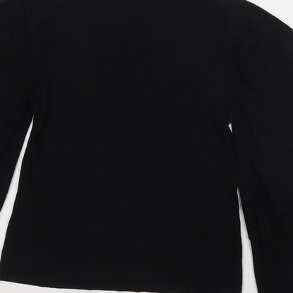 SheIn Womens Black  Polyester Basic Blouse Size S Mock Neck