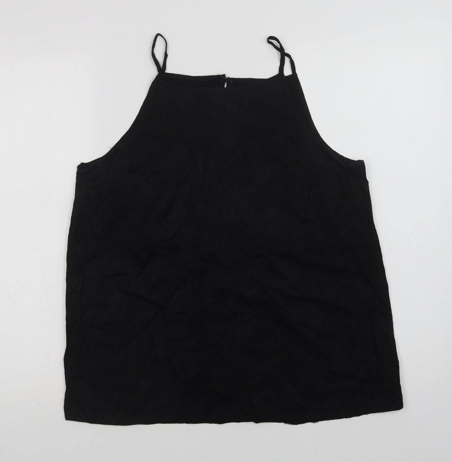 Womens UK Size 14 Preworn Black Camisole Blouse
