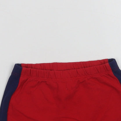 NEXT Baby Red Colourblock Cotton Jogger Trousers Size 3-6 Months