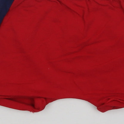 NEXT Baby Red Colourblock Cotton Jogger Trousers Size 3-6 Months