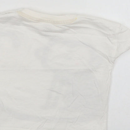 F&F Baby White  Cotton Basic Polo Size 3-6 Months Crew Neck Snap - Cute Monkey