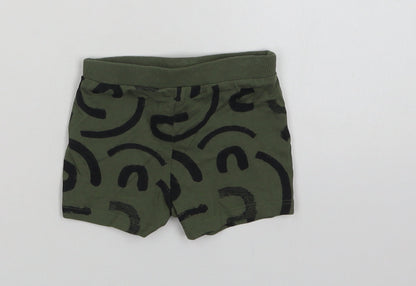 F&F Baby Green Geometric Cotton Jogger Leggings Size 3-6 Months  Drawstring
