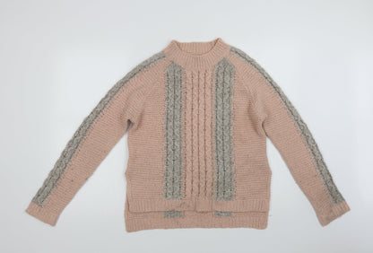 Womens UK Size S Papaya Pink Pullover Jumper